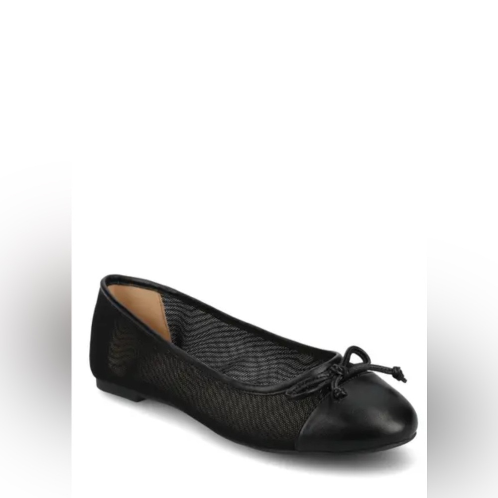 Nordstrom Ashton Black Quilted Leather Square Toe Flats Size 8 New